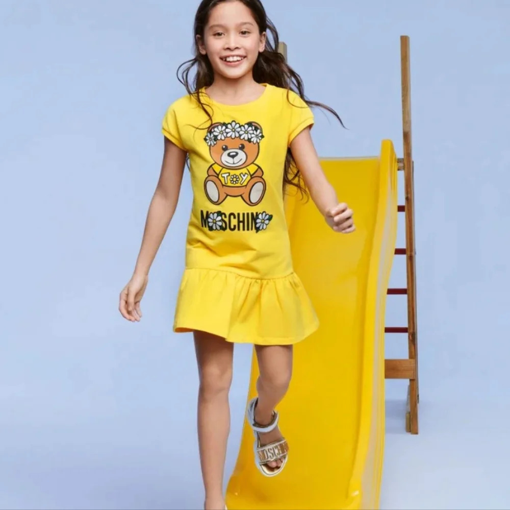 Moschino Kids Yellow Teddy Graphic Dress - Picture 6 of 9